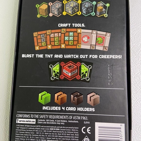 MATTEL Minecraft Card Game 2-4 Players Age 8 Up Open Box Complete Set - Picture 8 of 8